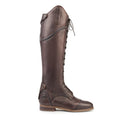 Brown - Back - Moretta Womens-Ladies Maddalena Leather Long Riding Boots