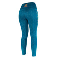 Teal - Back - Aubrion Childrens-Kids Team Winter Horse Riding Tights