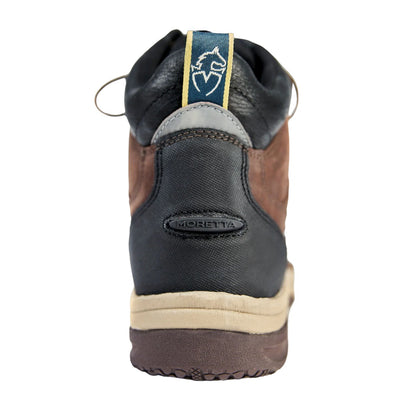 Brown - Back - Moretta Womens-Ladies Buffalo Leather Ankle Boots