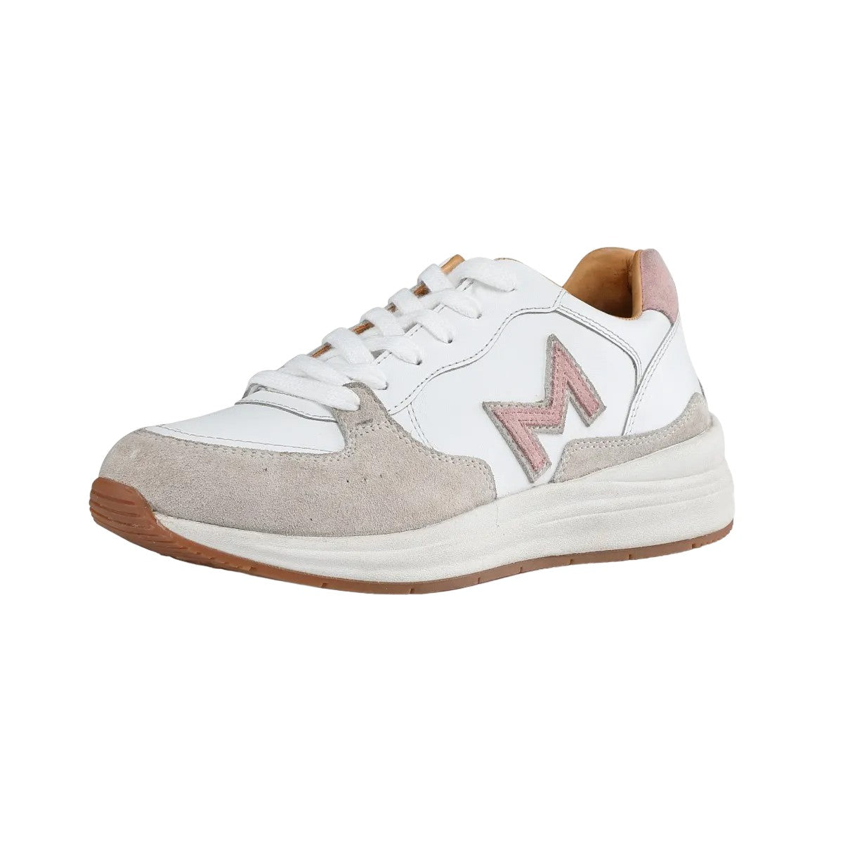 Pink - Front - Moretta Womens-Ladies Alegra Leather Trainers