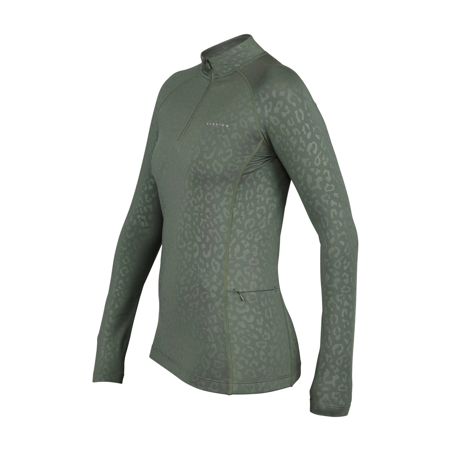 Green - Side - Aubrion Womens-Ladies Revive Base Layer Top