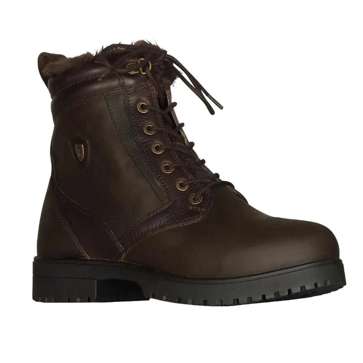 Brown - Side - Moretta Womens-Ladies Varese Leather Lace Up Country Boots