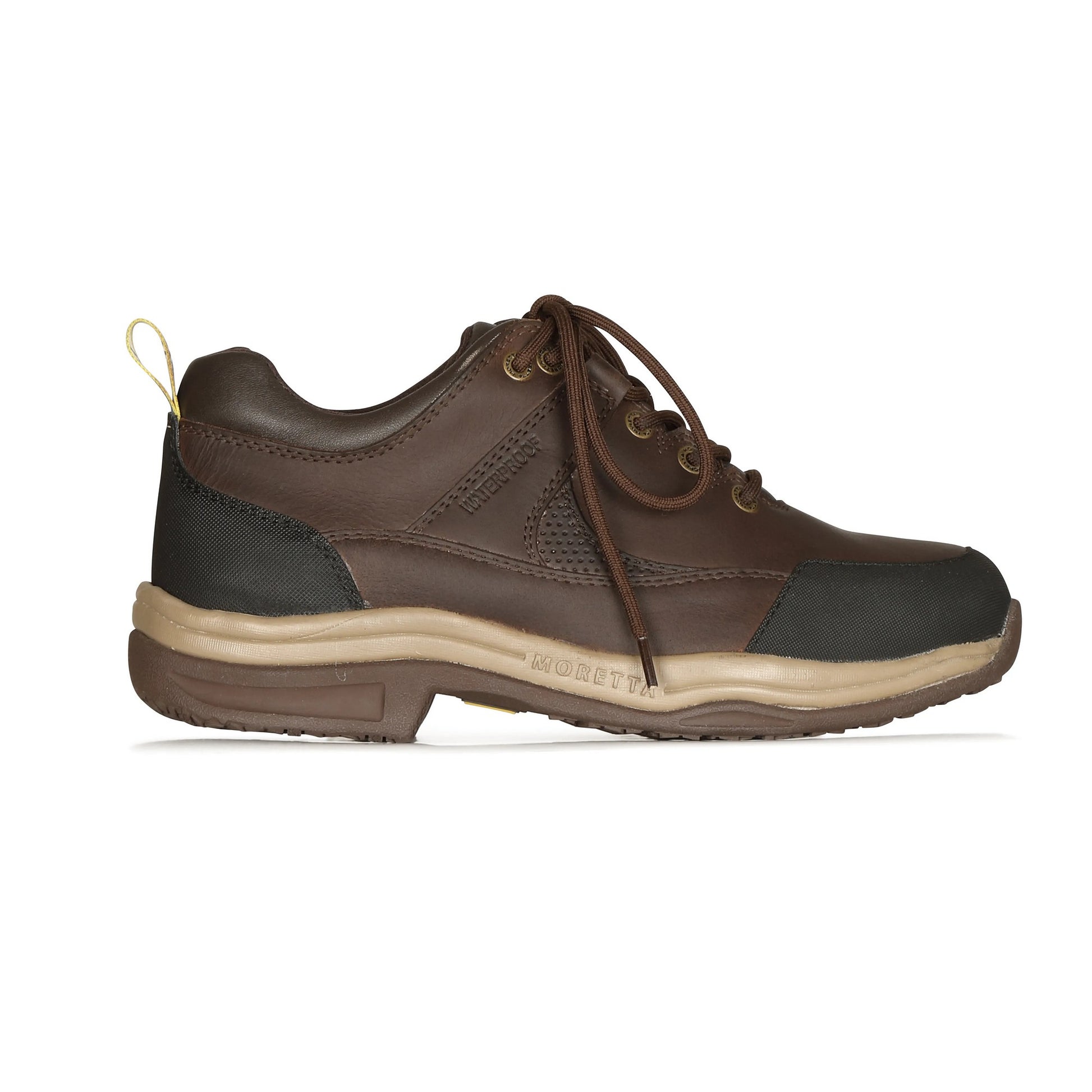 Brown - Side - Moretta Womens-Ladies Norvara XGRIP Buffalo Leather Trainers