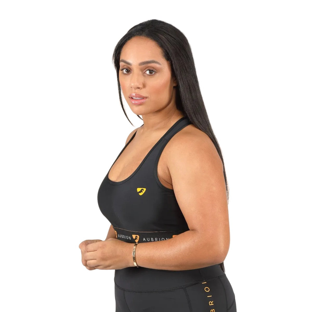 Black - Side - Aubrion Womens-Ladies Dagenham Sports Bra