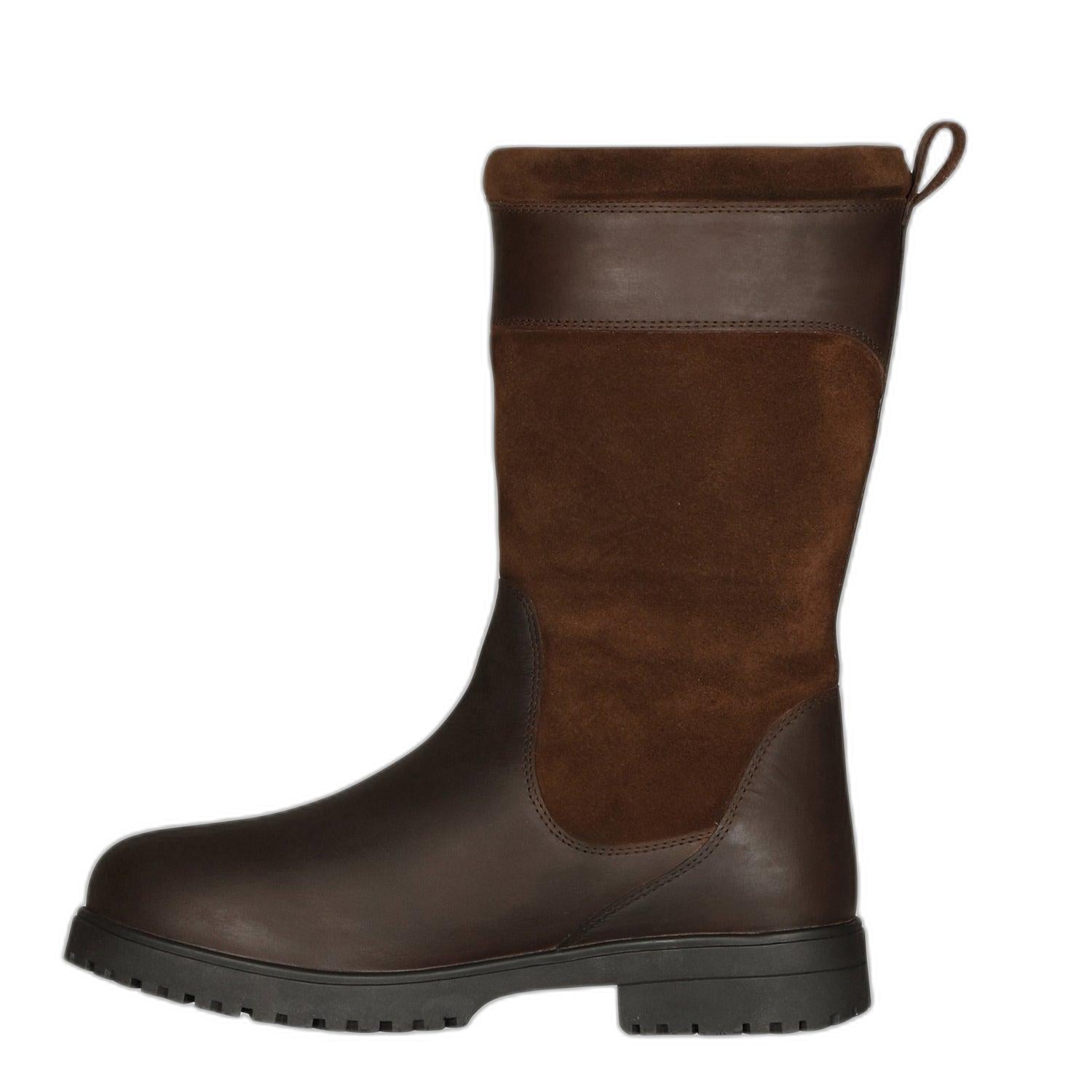 Brown - Back - Moretta Womens-Ladies Savona Leather Regular Country Boots