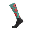 Aqua Green-Red - Front - Aubrion Unisex Adult Hyde Park Poppy Knee High Socks