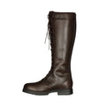 Dark Brown - Back - Moretta Womens-Ladies Teramo Lace Leather Country Boots