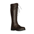 Dark Brown - Front - Moretta Womens-Ladies Teramo Lace Leather Country Boots