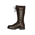Brown - Back - Moretta Womens-Ladies Nola Lace Leather Country Boots