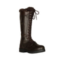 Brown - Front - Moretta Womens-Ladies Nola Lace Leather Country Boots