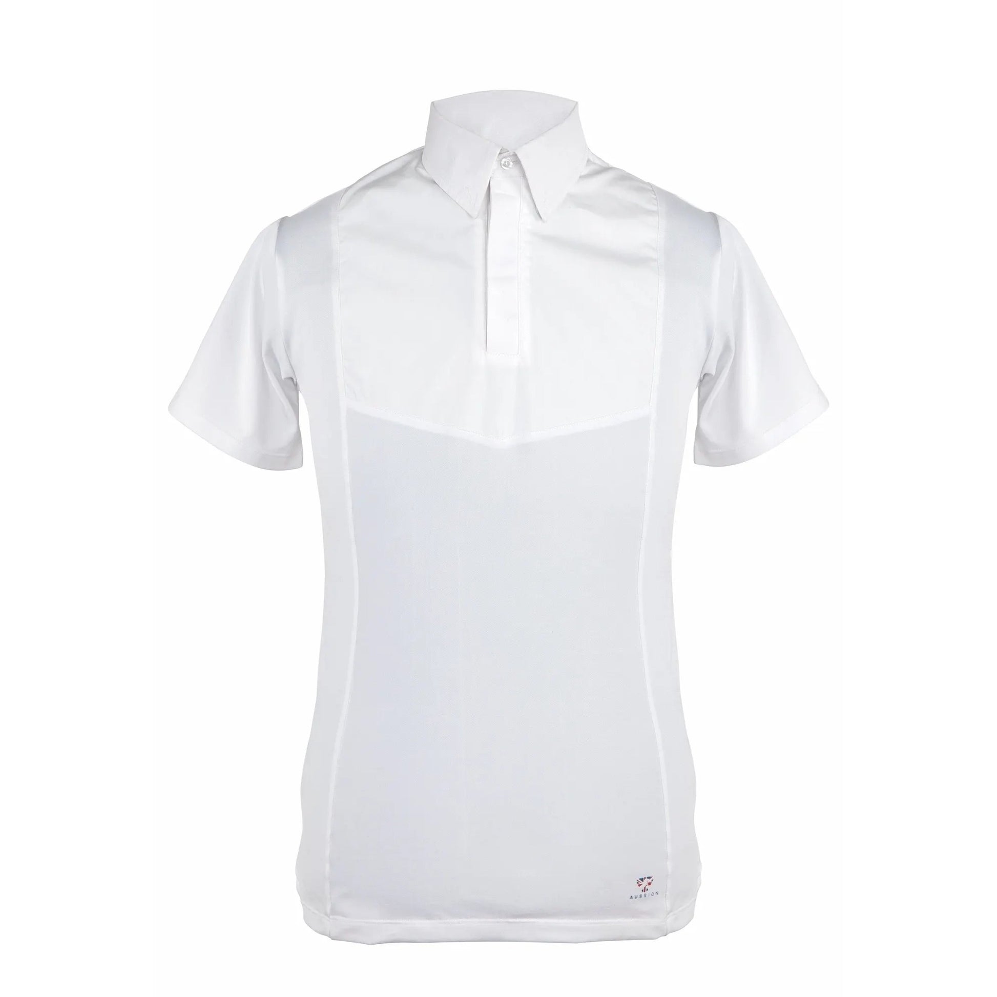White - Front - Aubrion Mens Tie Keeper Short-Sleeved Shirt
