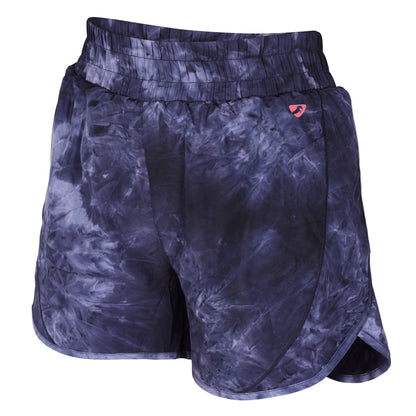 Navy - Front - Aubrion Womens-Ladies Tie Dye Active Shorts