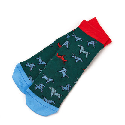 Green - Front - Tikaboo Children-Kids Horse Bamboo Ankle Socks