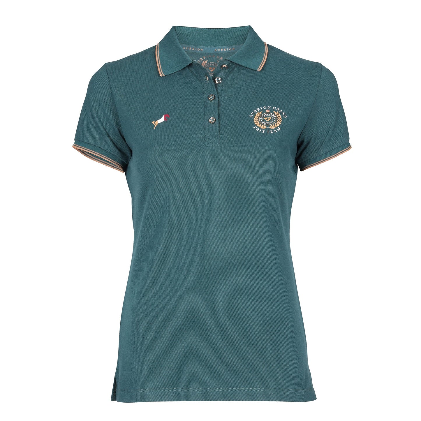 Green - Front - Aubrion Girls Team Polo Shirt
