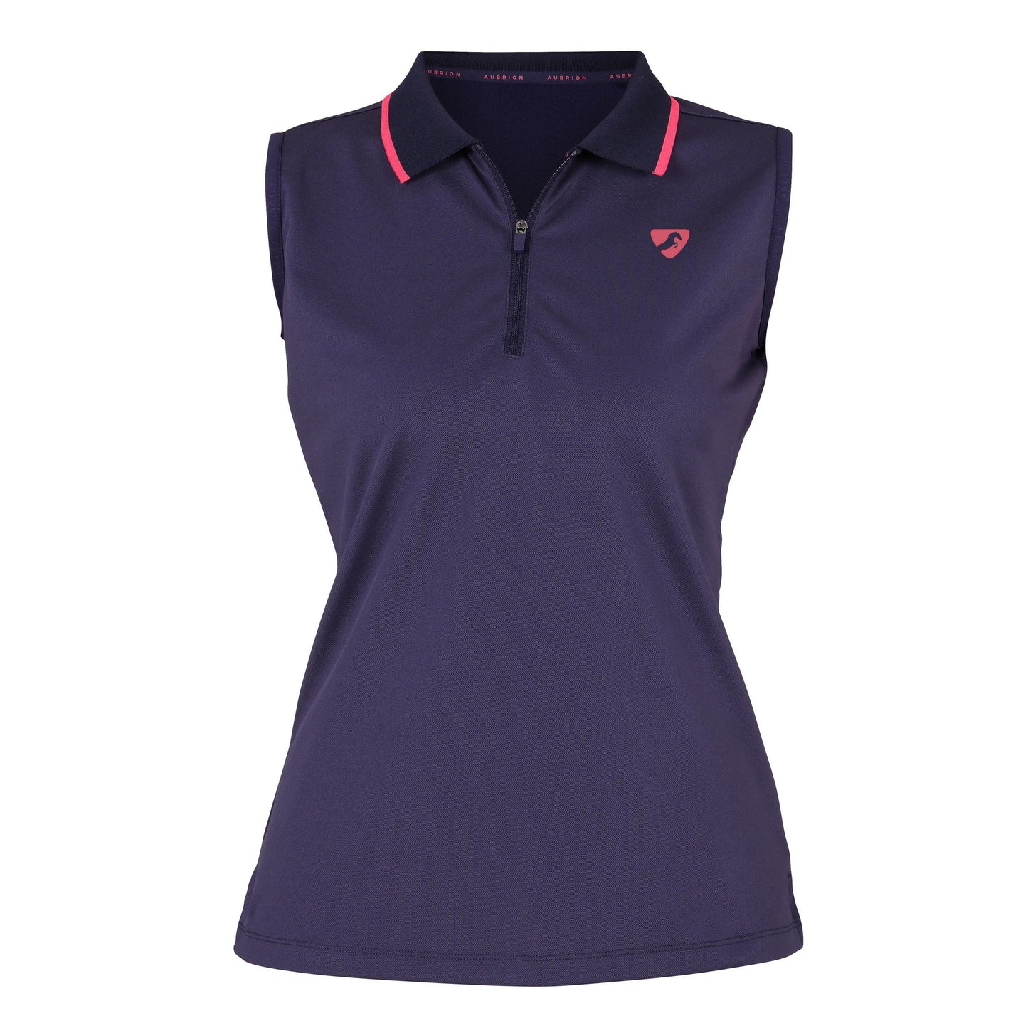 Navy - Front - Aubrion Womens-Ladies Poise Sleeveless Polo Shirt