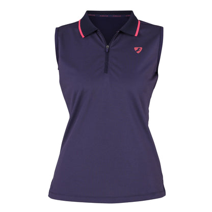 Navy - Front - Aubrion Womens-Ladies Poise Sleeveless Polo Shirt