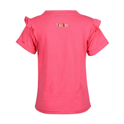 Pink - Back - Tikaboo Girls Frill T-Shirt