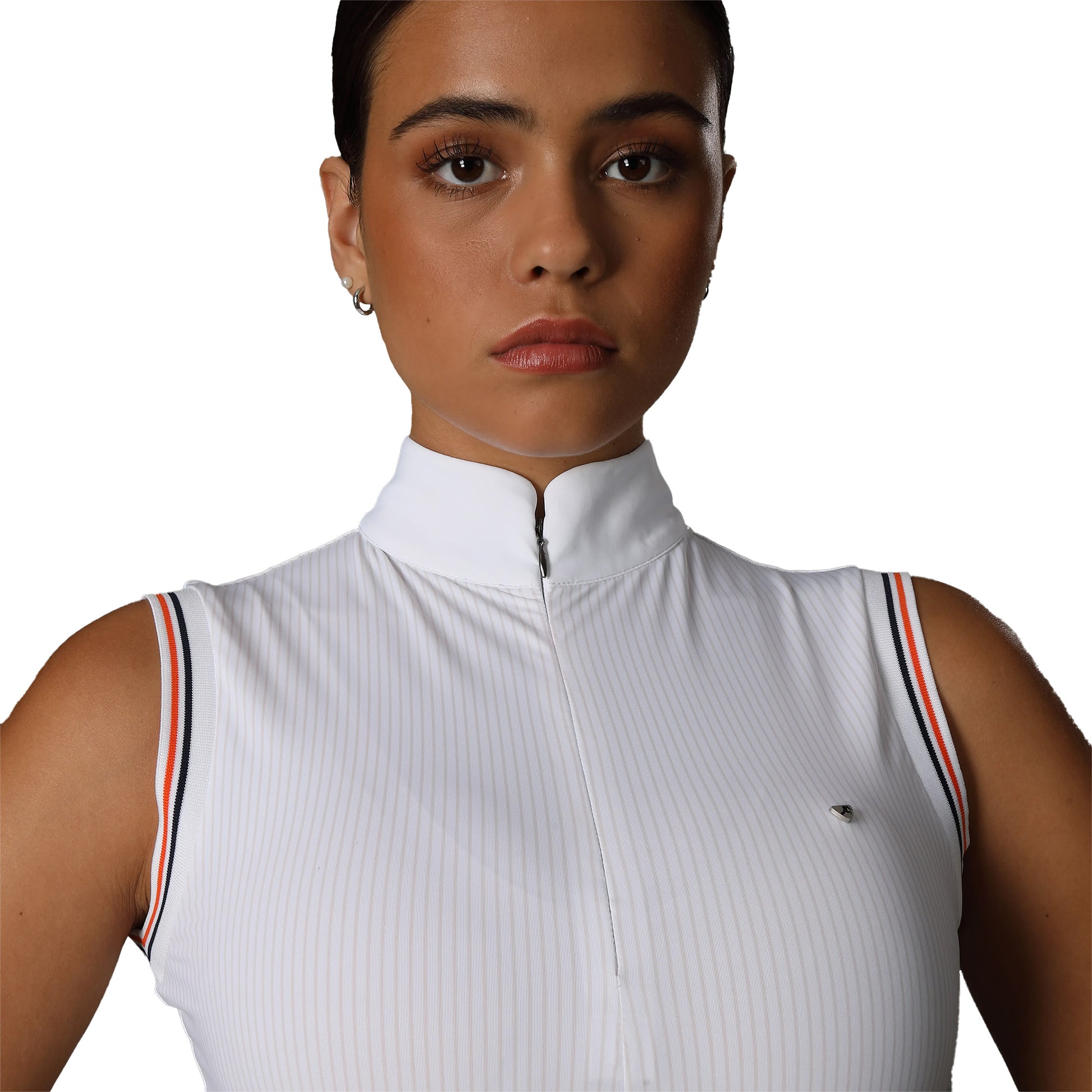 Pink - Side - Aubrion Womens-Ladies Arcaster Pinstripe Sleeveless Show Shirt