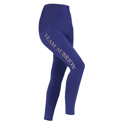 Navy - Side - Aubrion Womens-Ladies Team Horse Riding Tights