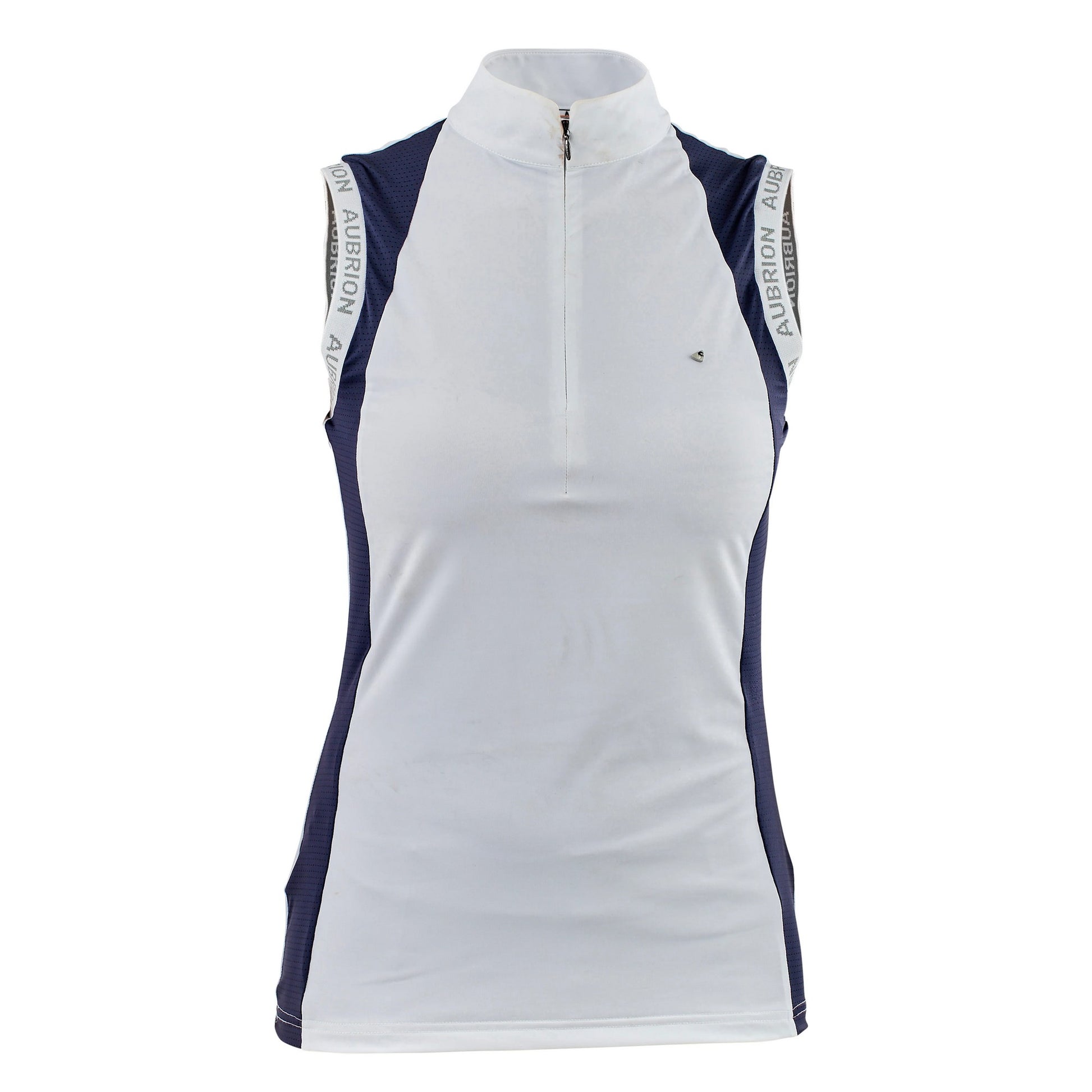 Navy - Front - Aubrion Womens-Ladies Newbel Contrast Panel Sleeveless Show Shirt