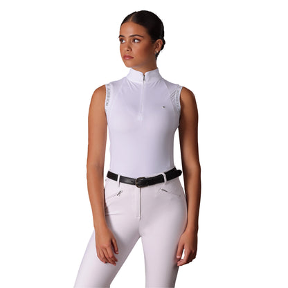 White - Back - Aubrion Womens-Ladies Newbel Sleeveless Show Shirt