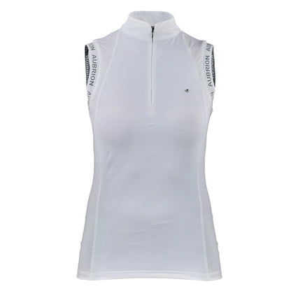 White - Front - Aubrion Womens-Ladies Newbel Sleeveless Show Shirt
