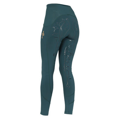 Green - Back - Aubrion Girls Team Horse Riding Tights