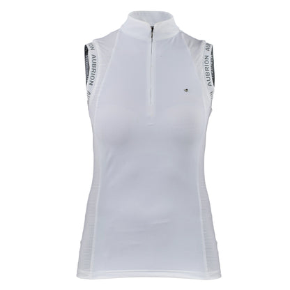 White - Front - Aubrion Girls Newbel Sleeveless Show Shirt