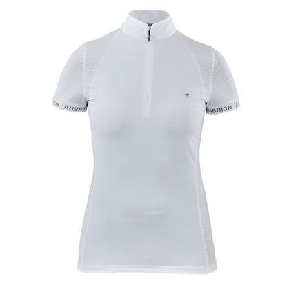 White - Front - Aubrion Girls Newbel Plain Show Shirt