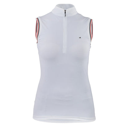 White - Front - Aubrion Womens-Ladies Arcaster Sleeveless Show Shirt