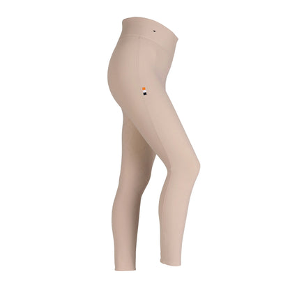 Beige - Side - Aubrion Womens-Ladies Optima Horse Riding Tights