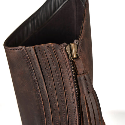Brown - Lifestyle - Moretta Womens-Ladies Renata Leather Country Boots