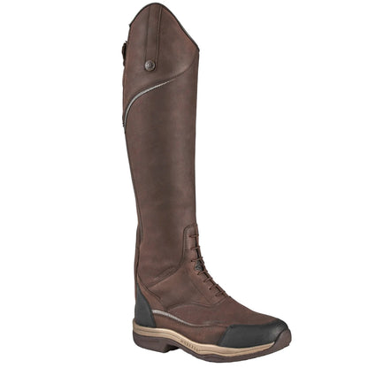 Brown - Front - Moretta Womens-Ladies Voltana XGRIP Buffalo Leather Long Riding Boots