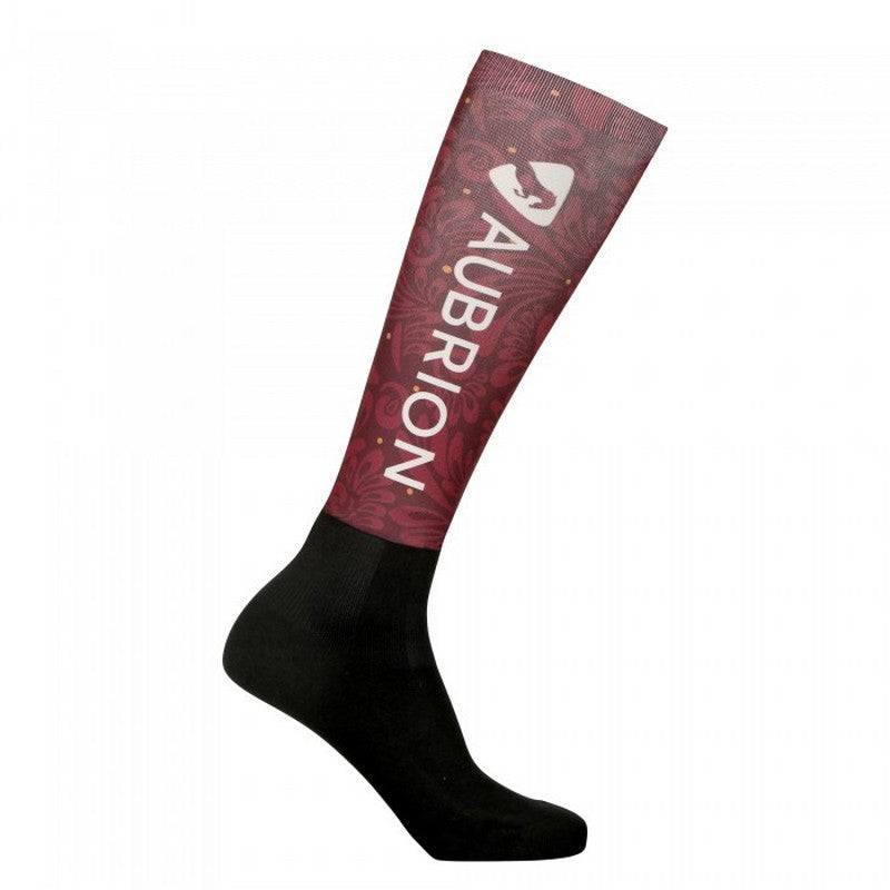 Red - Back - Aubrion Unisex Adult Hyde Park Paisley Socks