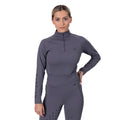 Grey - Front - Aubrion Womens-Ladies Eltar Quarter Zip Base Layer Top