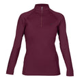 Black Cherry - Front - Aubrion Womens-Ladies Eltar Quarter Zip Base Layer Top