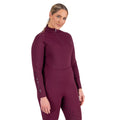 Black Cherry - Back - Aubrion Womens-Ladies Eltar Quarter Zip Base Layer Top