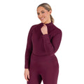 Black Cherry - Side - Aubrion Womens-Ladies Eltar Quarter Zip Base Layer Top