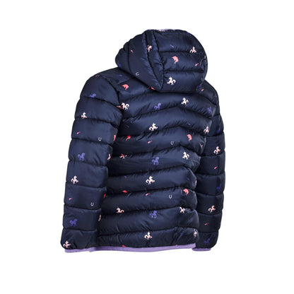 Navy-Purple - Back - Tikaboo Childrens-Kids Unicorn Padded Jacket