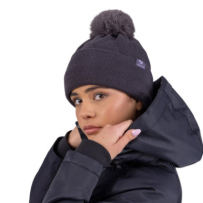 Charcoal - Back - Aubrion Bobble Fleece Lined Hat