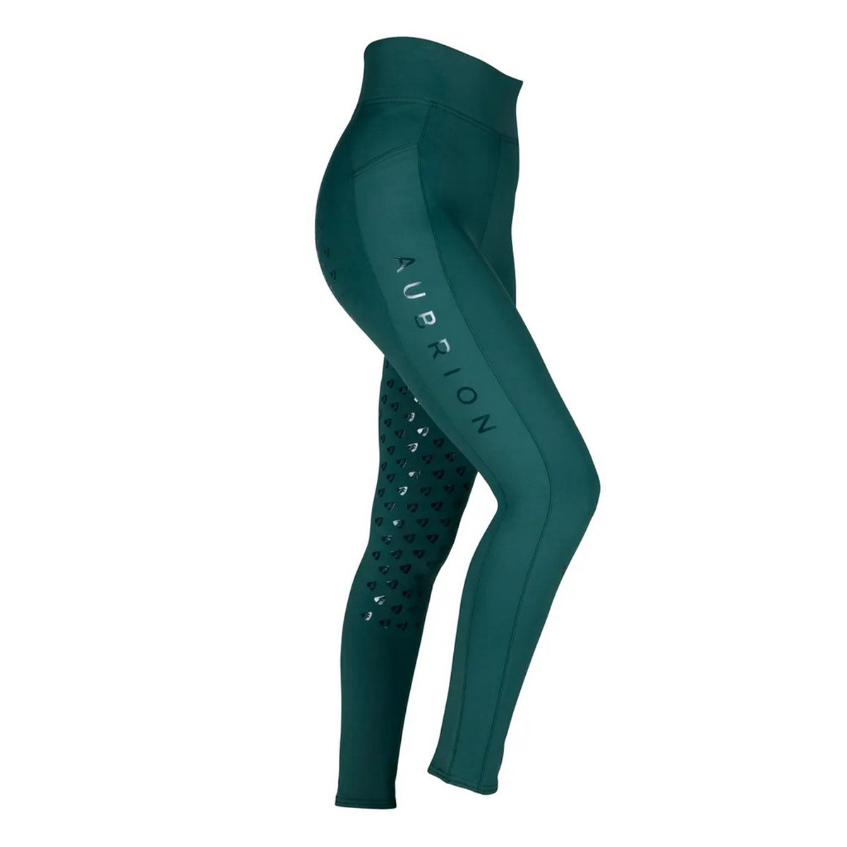 Green - Front - Aubrion Girls Eltar Horse Riding Tights