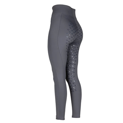 Grey - Back - Aubrion Girls Eltar Horse Riding Tights