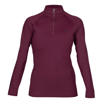Black Cherry - Front - Aubrion Girls Eltar Base Layer Top