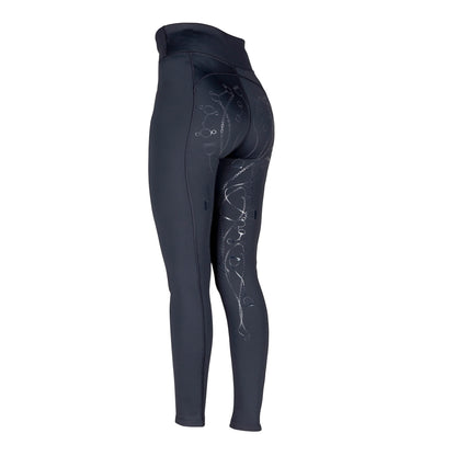 Black - Back - Aubrion Womens-Ladies Team Winter Horse Riding Tights
