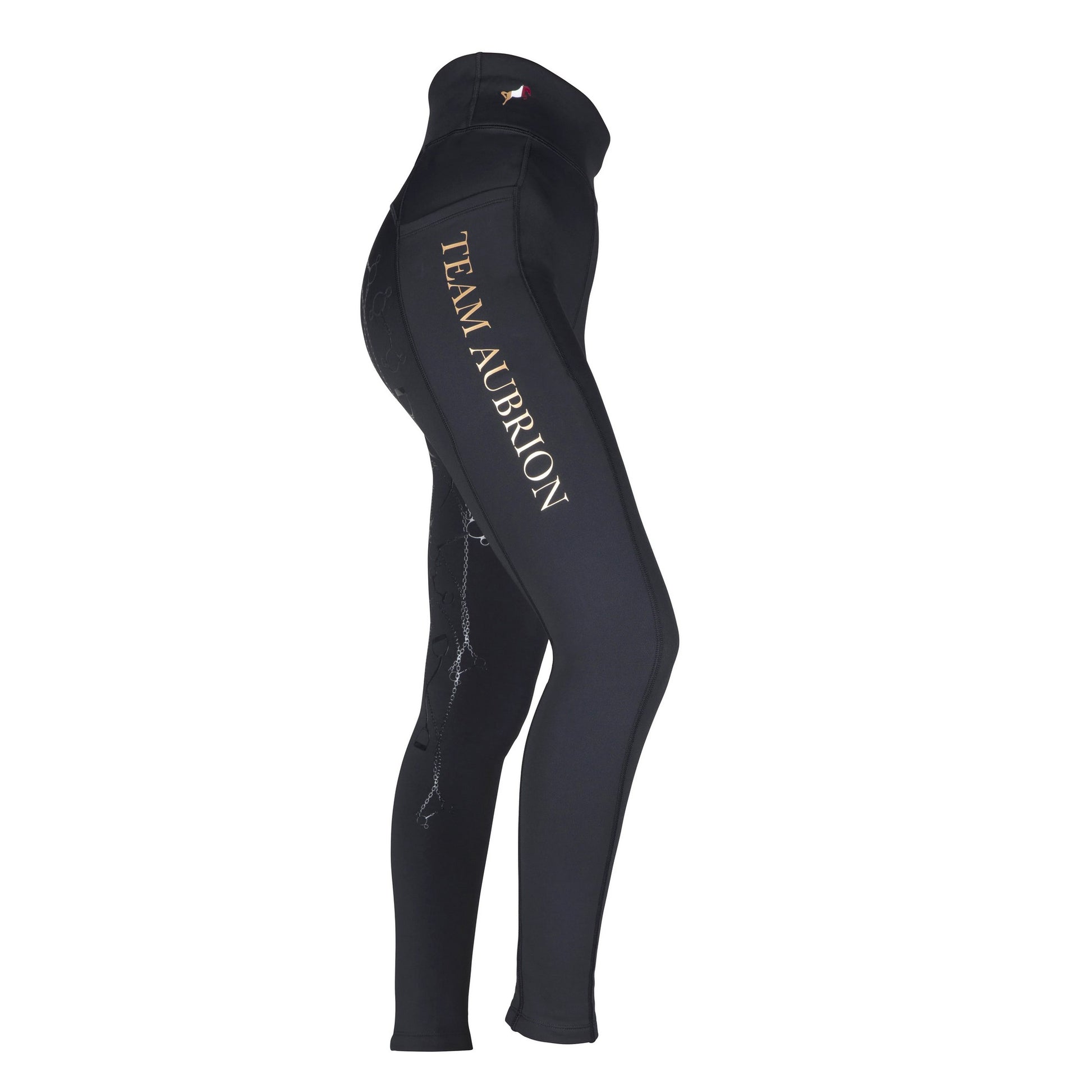 Black - Lifestyle - Aubrion Womens-Ladies Team Winter Horse Riding Tights