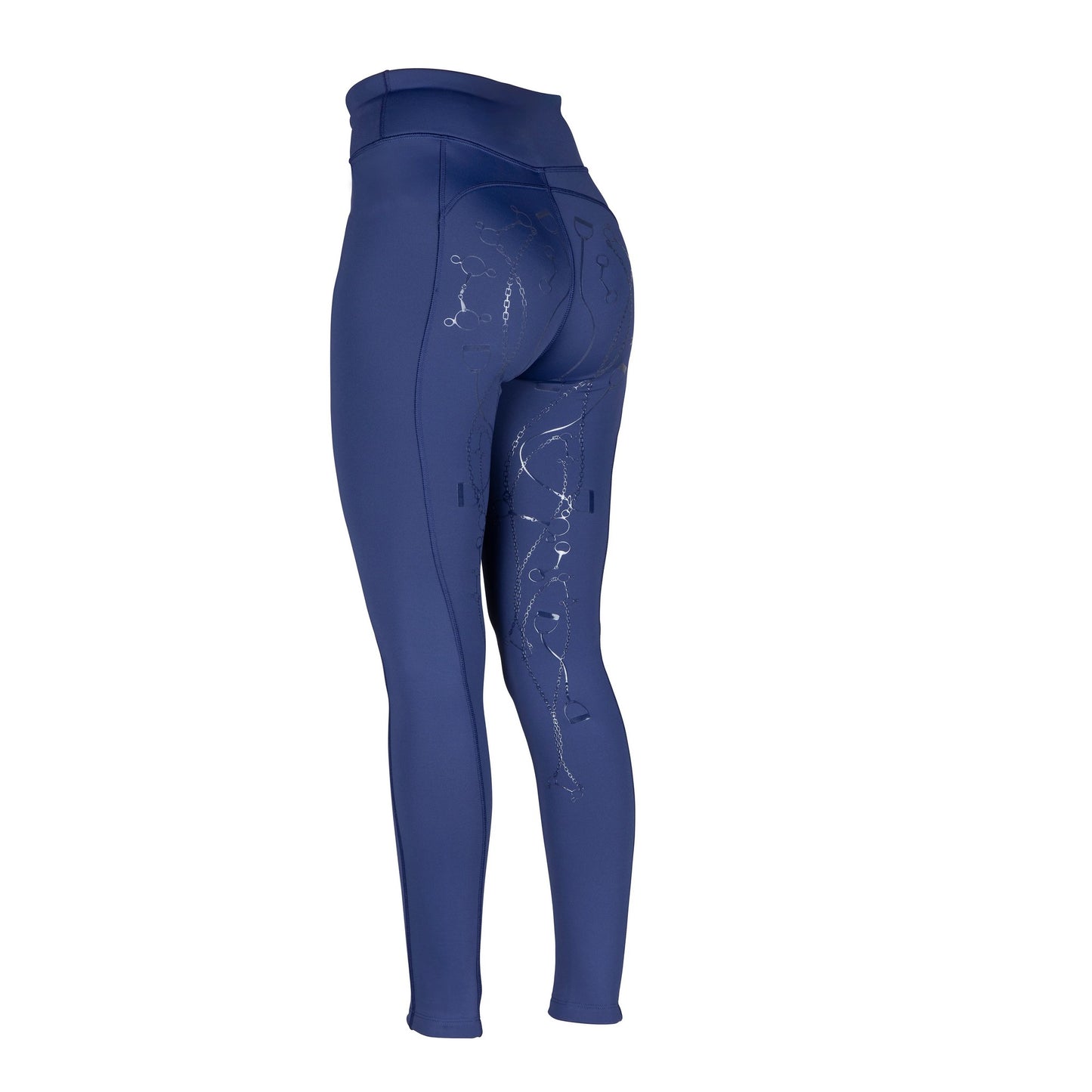 Navy - Back - Aubrion Womens-Ladies Team Winter Horse Riding Tights