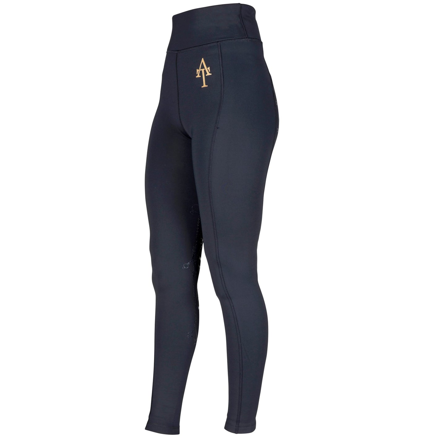 Black - Front - Aubrion Womens-Ladies Team Winter Horse Riding Tights