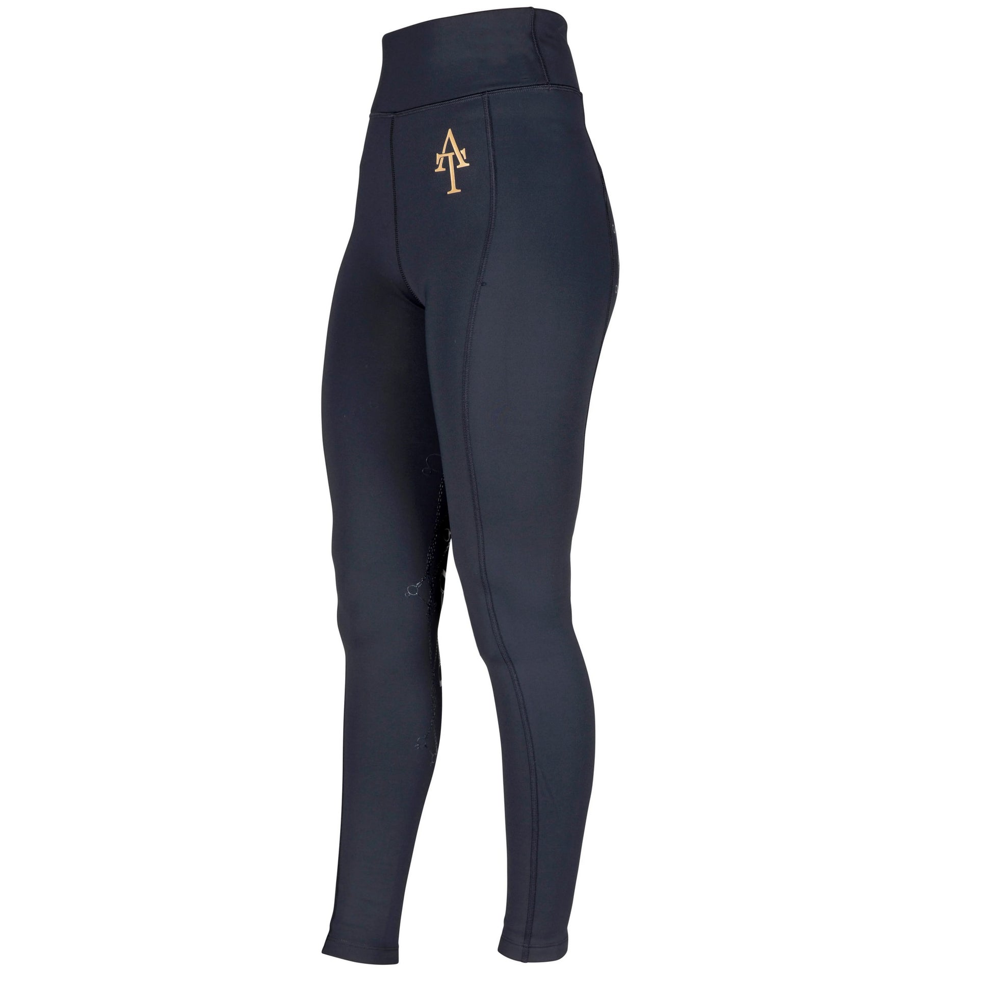 Black - Front - Aubrion Womens-Ladies Team Winter Horse Riding Tights