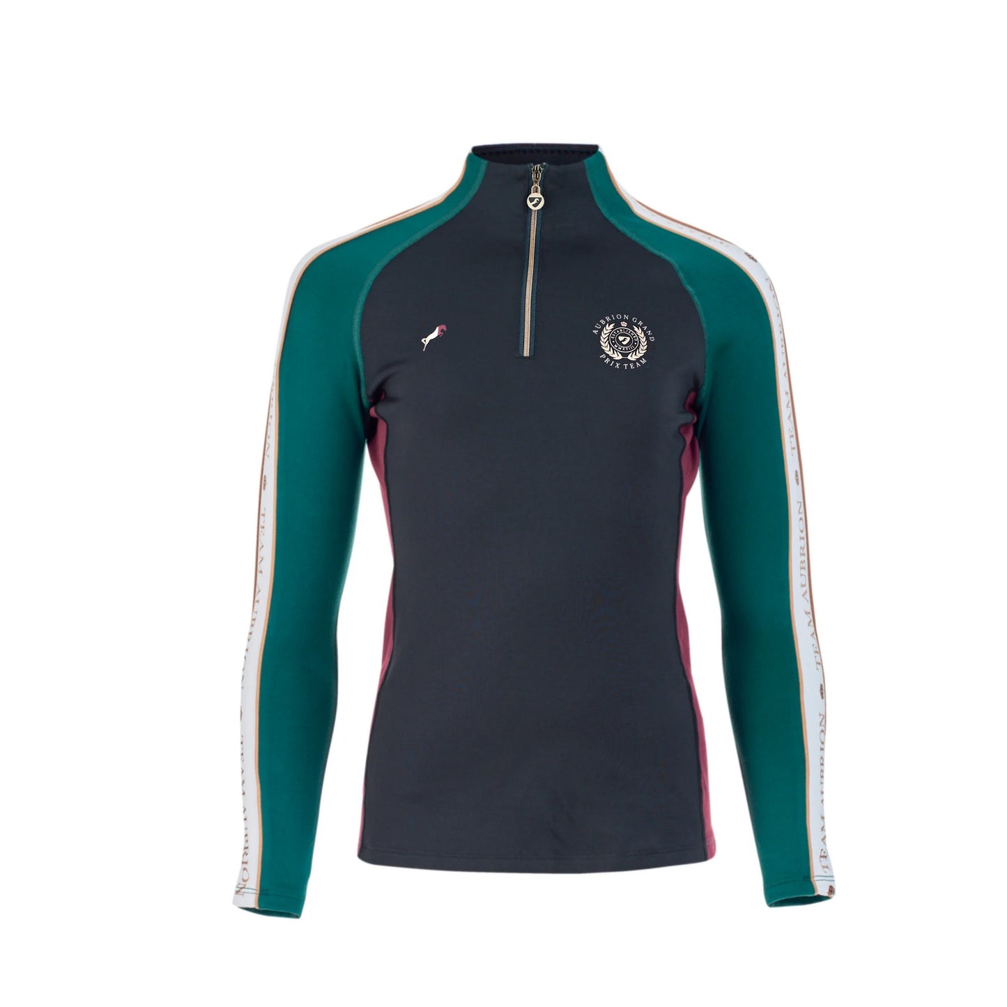 Green - Front - Aubrion Childrens-Kids Team Base Layer Top