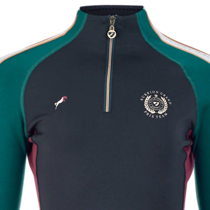 Green - Back - Aubrion Childrens-Kids Team Base Layer Top